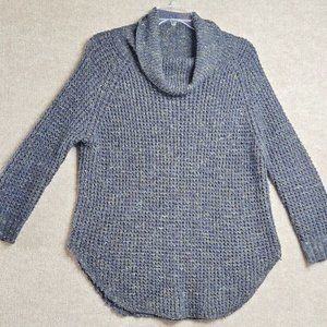Free People Size S/P Chunky Knit Oversized Turtleneck Pullover Tunic Sweater